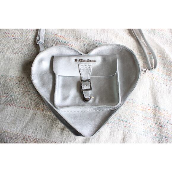 Dr. Martens Milled Metallic Silver Heart Coated Leather Backpack Purse main image 4